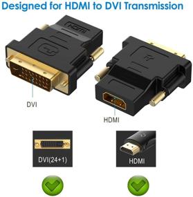 img 3 attached to 🔌 Rankie DVI to HDMI Adapter, 2-Pack Gold-Plated 1080P Male to Female Converter for Enhanced Connectivity (Black) - SEO-optimized Product Title