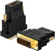 🔌 rankie dvi to hdmi adapter, 2-pack gold-plated 1080p male to female converter for enhanced connectivity (black) - seo-optimized product title logo
