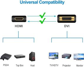 img 2 attached to 🔌 Rankie DVI to HDMI Adapter, 2-Pack Gold-Plated 1080P Male to Female Converter for Enhanced Connectivity (Black) - SEO-optimized Product Title