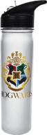 🚰 spoontiques white opaque flip top water bottle - 18 oz hogwarts crest design logo