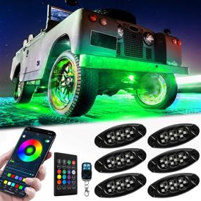 img 4 attached to 🚗 RGB LED Rock Lights, Esky 6 Pods Multicolor Neon Underglow Lighting Kit, IP68 Waterproof LED Accent Lights with APP & RF Control Music Mode Timing Function for Off Road Truck Jeep Car ATV SUV Motorcycle with Enhanced SEO