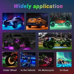 img 3 attached to 🚗 RGB LED Rock Lights, Esky 6 Pods Multicolor Neon Underglow Lighting Kit, IP68 Waterproof LED Accent Lights with APP & RF Control Music Mode Timing Function for Off Road Truck Jeep Car ATV SUV Motorcycle with Enhanced SEO