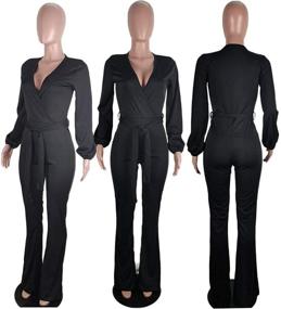 img 2 attached to 👗 Flared Bottom Women's Jumpsuits Rompers by OLUOLIN: Stylish Clothing for Women