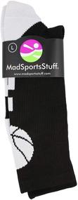 img 2 attached to 🏀 MadSportsStuff Basketball Socks - Youth & Adult Sizes | Athletic Crew Socks - Made in USA