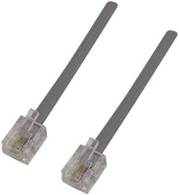 img 1 attached to Short Phone Line Cord Fax Modem Landline Telephone Cable (2 Pack) Universally Compatible RJ11 6P4C … (3 Inch