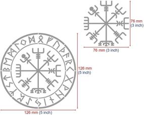 img 1 attached to 🧙 Aleks Melnyk #63 Metal Stencil- Vegvisir Viking Compass, Celtic Symbols, Runes: Pyrography, Engraving Template