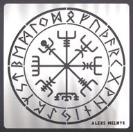 🧙 aleks melnyk #63 metal stencil- vegvisir viking compass, celtic symbols, runes: pyrography, engraving template logo