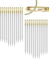 cikkue self threading sewing needles: 24pcs easy side threading embroidery needles for diy, sewing, and mending – stainless steel stitching pins in 3 sizes logo