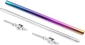 img 1 attached to 🚗 Neo Chrome Xotic Tech 2pc Adjustable Front Bumper Lip Splitter Diffuser Strut Rod Tie Bars - Compatible with Most Vehicles for 6"-9