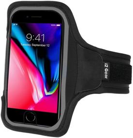 img 3 attached to 📱 i2 Gear Cell Phone Running Armband - Compatible with iPhone 12, 11 Pro, 12 Pro Max, XR, XS, 8, 7, 6 Plus & Samsung Galaxy S10, S9, S8, S7 (Black, 6.5) - Stay Connected and Active on-the-go!