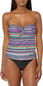 img 4 attached to 👙 Black Bandeau Tankini Top for Women - XL Size: Catalina Women's Clothing