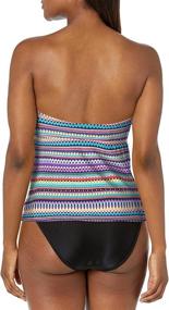 img 3 attached to 👙 Black Bandeau Tankini Top for Women - XL Size: Catalina Women's Clothing