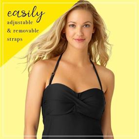 img 1 attached to 👙 Black Bandeau Tankini Top for Women - XL Size: Catalina Women's Clothing