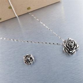 img 1 attached to 🌹 Stunning Stainless Steel Rose Pendant: Choose from Large, Medium, or Small Sizes for Women and Girls