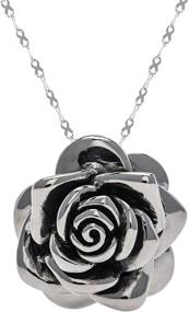 img 3 attached to 🌹 Stunning Stainless Steel Rose Pendant: Choose from Large, Medium, or Small Sizes for Women and Girls