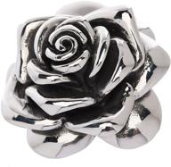🌹 stunning stainless steel rose pendant: choose from large, medium, or small sizes for women and girls logo