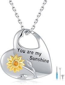 img 3 attached to 🌞 Heart Necklace for Ashes - Sunshine Silver Memorial Urn Locket Keepsake Jewelry for Cremation Ashes of Loved Ones or Pets