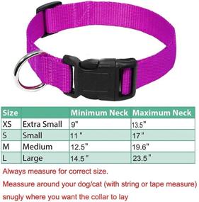 img 3 attached to 🐶 AEDILYS Purple Nylon Dog Collar - Adjustable for Medium Dogs with Neck Size 12.5-19.6 inch