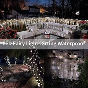 img 3 attached to 🌟 2 Pack Fairy Lights String Plug in, 33Ft 100 Micro Starry LED Outdoor Lights String with 8 Modes Timer Dimmable, IP68 Full Waterproof Strip Light for Backyard Garden Christmas Home Decor - Cool White (SEO Enhanced)