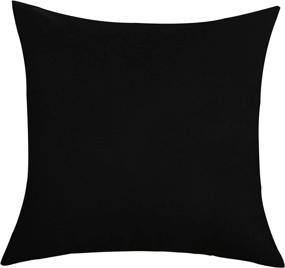 img 3 attached to Cotton Solid Black Throw Pillow Covers - 18x18 Inch - TangDepot