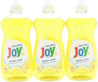 🍋 joy non-ultra dishwashing liquid lemon scent - 3 pk, 12.6 fl oz each (37.8 fl. oz total) logo