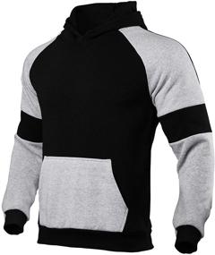 img 2 attached to Patchwork Tracksuit Hooded Sweatshirt Jogger Men's Clothing