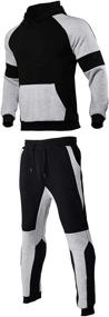 img 4 attached to Patchwork Tracksuit Hooded Sweatshirt Jogger Men's Clothing