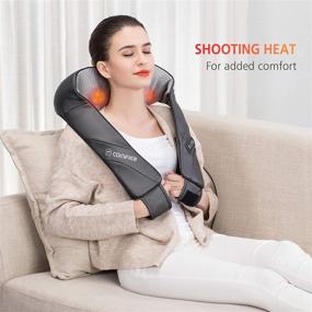 img 2 attached to Comfy Neck Massager with Heat, Handheld Shiatsu Shoulder Massager, Back Massager, Ideal Gifts for Women and Men, Kneading Massage Pillow for Car, Office, and Home Use