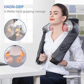 img 3 attached to Comfy Neck Massager with Heat, Handheld Shiatsu Shoulder Massager, Back Massager, Ideal Gifts for Women and Men, Kneading Massage Pillow for Car, Office, and Home Use