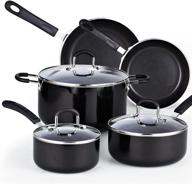 🍳 cook n home 8-piece black nonstick heavy gauge cookware set logo