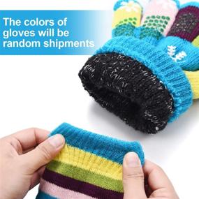 img 3 attached to 🧤 Cozy 12 Pairs Unisex Kids Full Finger Knitted Gloves – Winter Warm Mittens for Boys and Girls, Perfect for Christmas Gifting!