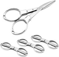 🔪 4 pcs folding scissors, stainless steel telescopic cutter scissors for home, office, school, camping - maxin scissors logo