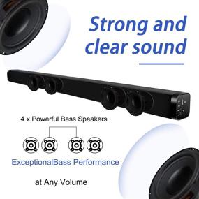 img 2 attached to 🎵 Телевизионная звуковая панель с системой домашнего кинотеатра Surround Sound, Bluetooth 2 в 1 динамик, 4 динамика, возможность крепления на стену, пульт ДУ, оптическое/RCA/AUX/USB/Micro SD подключение, возможность комбинирования.