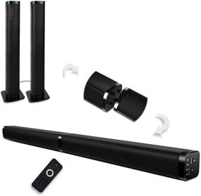 img 4 attached to 🎵 TV Sound Bar with Surround Sound Home Theater System, Bluetooth 2 in 1 Speaker, 4 Driver Speakers, Wall Mountable, Remote Control, Optical/RCA/AUX/USB/Micro SD Connectivity, Combinable