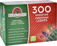 🎄 enhance your holiday décor with holiday essence 300 multi-color christmas lights – professional grade, green wire – perfect for indoor/outdoor use – static + flashing logo