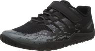 black merrell trail glove 5 alternative closure hiking sneaker in 4.5 us size for unisex big kids логотип