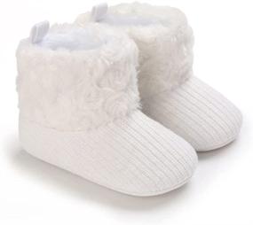 img 3 attached to 🌨️ Jonbaem Baby Boys Girls Winter Snow Boots: Cozy Fleece Fur Knit Soft Sole Crib Shoes for Newborns & Toddlers