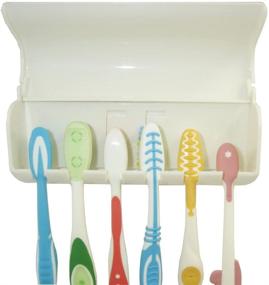 img 3 attached to 🦷 Eslite Toothbrush Holder with Cover (Ivory White): Organize and Protect Your Toothbrushes in Style