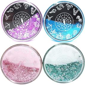img 4 attached to ✨ Portable Travel Glitter Luxury Bling Stars Quicksand Contact Lens Case: Cute Fashion Eye Care Set (Green-1)