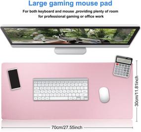 img 3 attached to Jahosin Extended Gaming Mouse Pad with Stitched Edges, Non-Slip Base | 27.5x11.8In | Pink (70x30) | Ideal for Gamers, Desktop, Office, Home