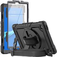 📱 lenovo tab m10 plus 10.3 inch tb-x606f/tb-x606x case with screen protector pen holder, herize lenovo tab m10 fhd plus (2020) case in black – 360 rotating kickstand, hand grip & shoulder strap logo