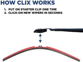 img 3 attached to 🚗 Clix Wipers - Красные щетки стеклоочистителя для Jeep Wrangler - Замена всепогодных щеток стеклоочистителя для моделей Wrangler/Unlimited (1996-2017) - Комплект из 2 щеток