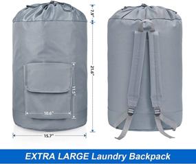 img 3 attached to 🎒 Extra Large Backpack Laundry Bag with Drawstring Closure, Front Pocket, and Huge Capacity - Perfect for Dorm Essentials and College Essentials