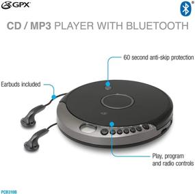img 1 attached to 📀 GPX PCB319B Portable CD Player with Bluetooth and Stereo Earbuds - Black