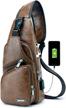 phabuls leather charging cycling brown pu backpacks in casual daypacks logo