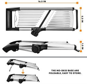 img 2 attached to Hemelian Adjustable Mandoline Food Slicer: Professional Stainless Steel Julienne Cutter for Effortless Food Slicing, Vegetables, Fruits, Chips, and French Fries