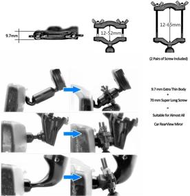 img 1 attached to 🚨 AccessoryBasics Car Rear View Mirror Radar Detector Mount for Escort Max/Max 2/Max II - Requires 1" Stem Space for Installation (Not Compatible with MAX360C/Max360 or New MAX3 with Magnetic Dock Radar)