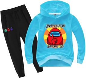 img 2 attached to Pullover Hoodie Sweatpants Fashion Sweatshirt Boys' Clothing