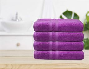 img 3 attached to 🛀 Talvania Luxury Bath Towels - Set of 4, 100% Ring Spun Cotton, 650 GSM, Perfect for Pool, Spa, and Bathrooms - Purple