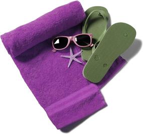 img 1 attached to 🛀 Talvania Luxury Bath Towels - Set of 4, 100% Ring Spun Cotton, 650 GSM, Perfect for Pool, Spa, and Bathrooms - Purple